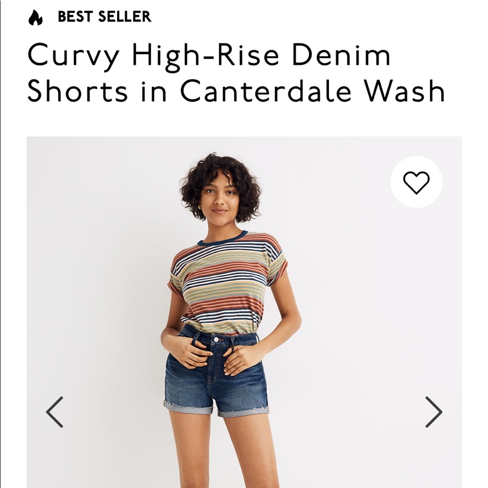 Madewell NWT Curvy High Waist Shorts
